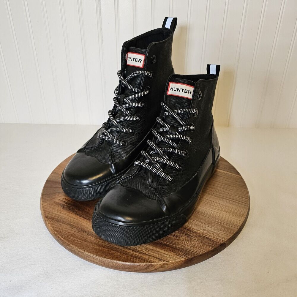 Hunter x Target Black Dipped‎ Lace-Up High Top Boots Shoes Men's 5.5 Women's 7.5